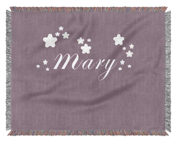 Girls Room Quote Your Name In Stars Dusty Pink Woven Blanket