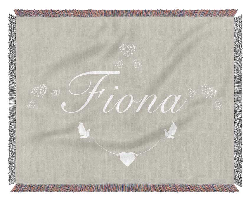 Your Name In Hearts Pink Woven Blanket