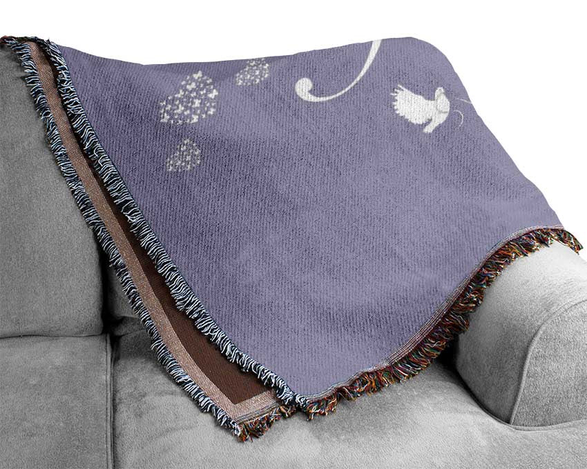 Your Name In Hearts Lilac Woven Blanket