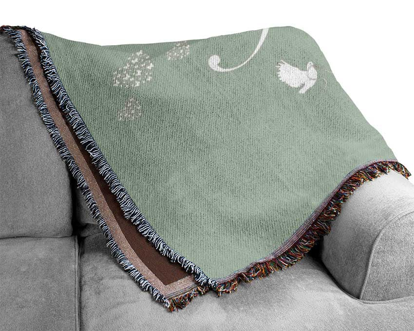 Your Name In Hearts Beige Woven Blanket