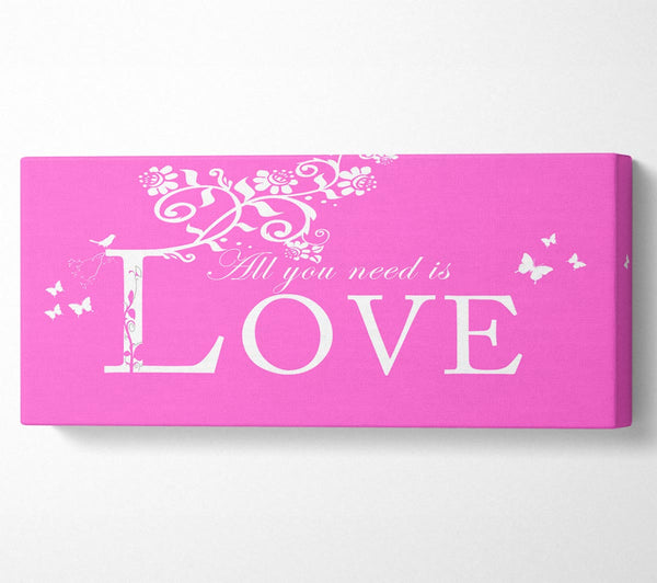 Musikzitat „Alles was du brauchst ist Liebe“ Vivid Pink