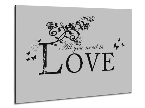 Musikzitat „All You Need Is Love“ in Grau