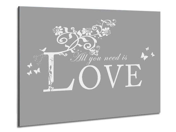 Musik Zitat All You Need Is Love Grau Weiß