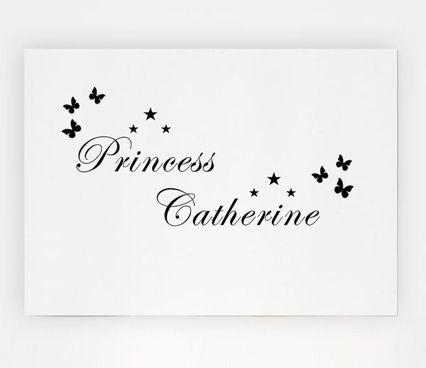 Your Own Name Princess White Print Poster Wall Art