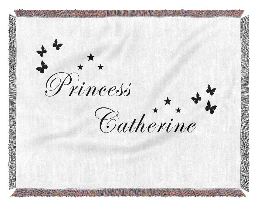 Your Own Name Princess White Woven Blanket
