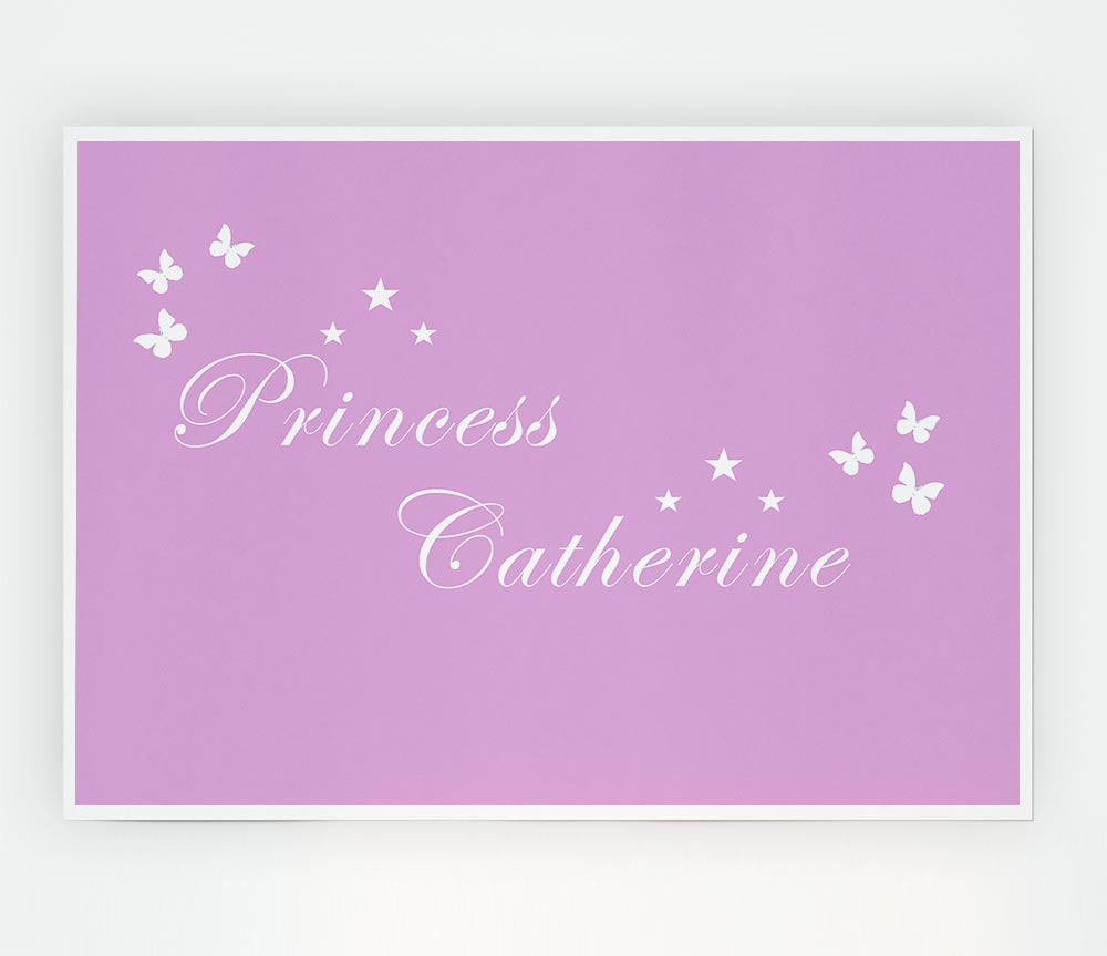 Your Own Name Princess Pink Print Poster Wall Art