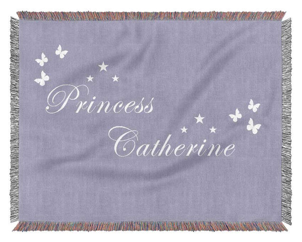 Girls Room Quote Your Own Name Princess Lilac Woven Blanket
