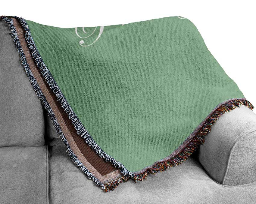 Your Own Name Princess Green Woven Blanket