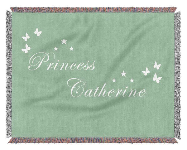 Your Own Name Princess Green Woven Blanket