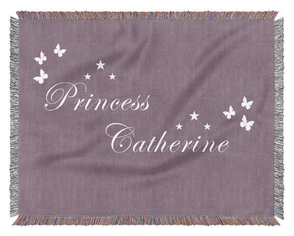 Girls Room Quote Your Own Name Princess Dusty Pink Woven Blanket