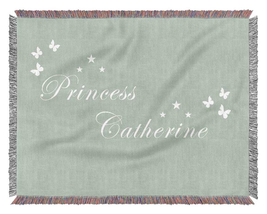 Your Own Name Princess Beige Woven Blanket