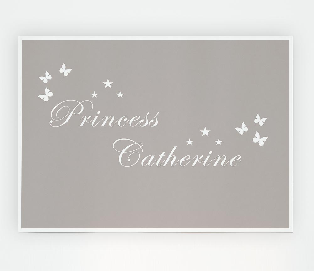 Your Own Name Princess Beige Print Poster Wall Art
