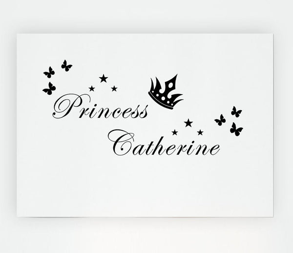 Your Own Name Princess 2 White Print Poster Wall Art