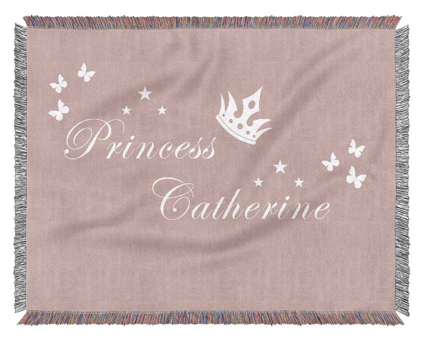 Your Own Name Princess 2 Vivid Pink Woven Blanket