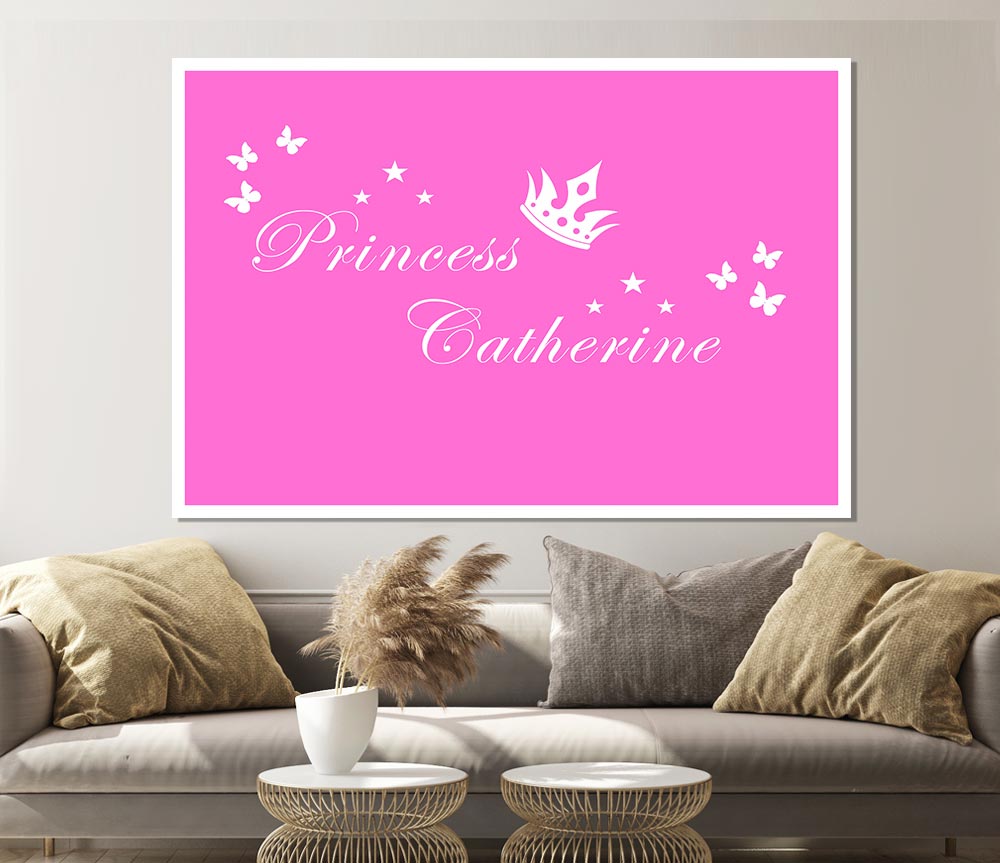 Your Own Name Princess 2 Vivid Pink Print Poster Wall Art