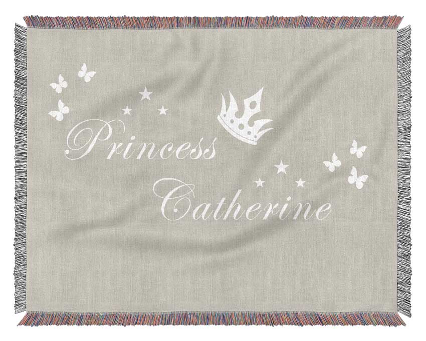 Your Own Name Princess 2 Pink Woven Blanket