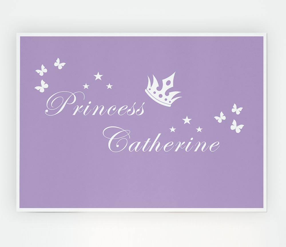 Your Own Name Princess 2 Lilac Print Poster Wall Art