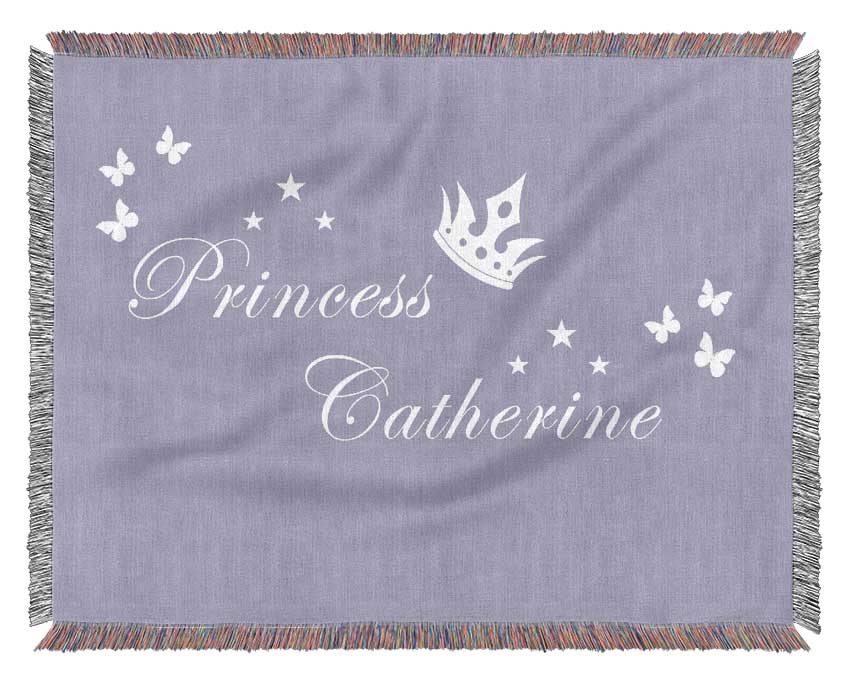 Your Own Name Princess 2 Lilac Woven Blanket