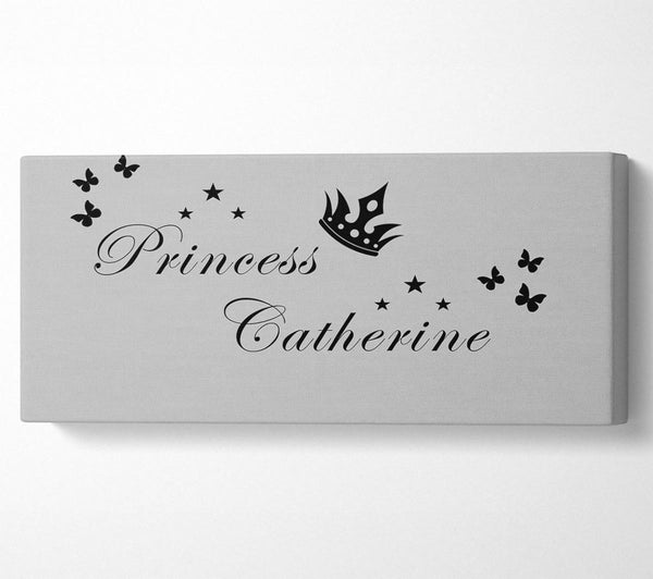 Girls Room Quote Your Own Name Princess 2 Grey