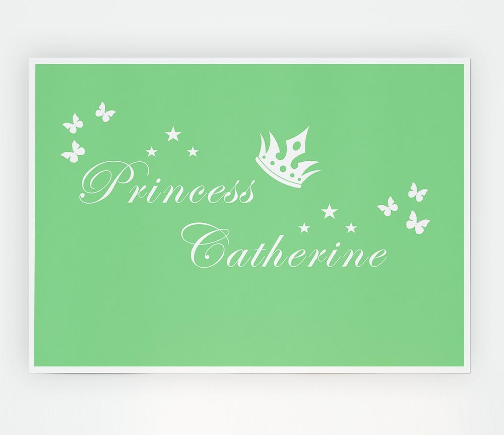 Your Own Name Princess 2 Green Print Poster Wall Art