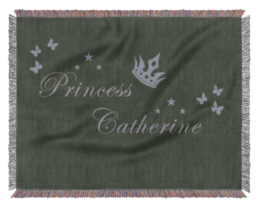 Your Own Name Princess 2 Chocolate Woven Blanket