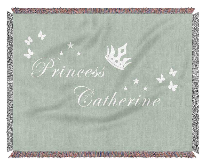 Your Own Name Princess 2 Beige Woven Blanket