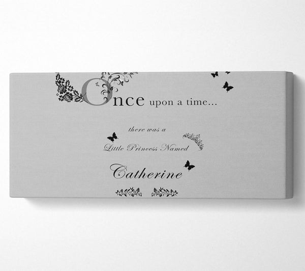 Girls Room Quote Once Upon A Time Your Name Grey