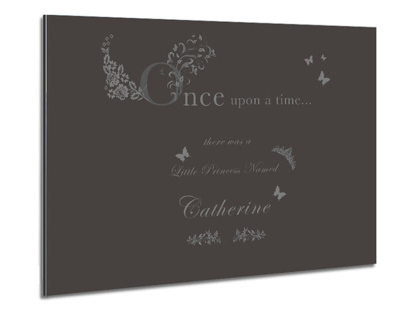 Once Upon A Time Your Name Chocolate Metal Print