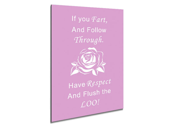 Bathroom Quote If You Fart Pink Metal Print