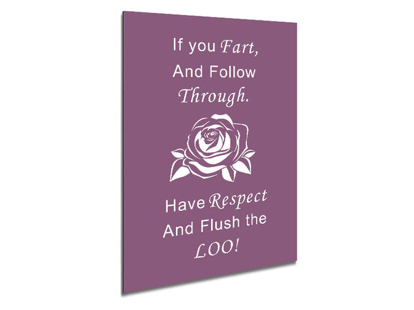 Bathroom Quote If You Fart Dusty Pink Metal Print