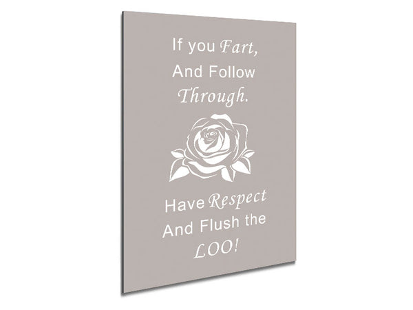 Bathroom Quote If You Fart Beige Metal Print