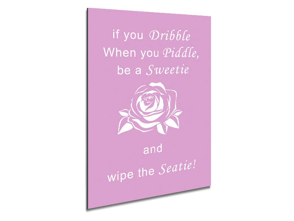 Bathroom Quote If You Dribble Pink Metal Print