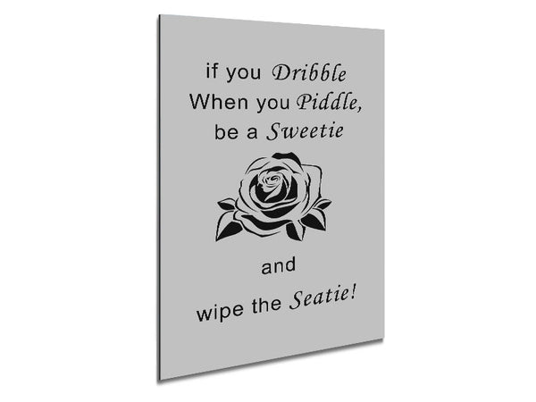 Bathroom Quote If You Dribble Grey Metal Print