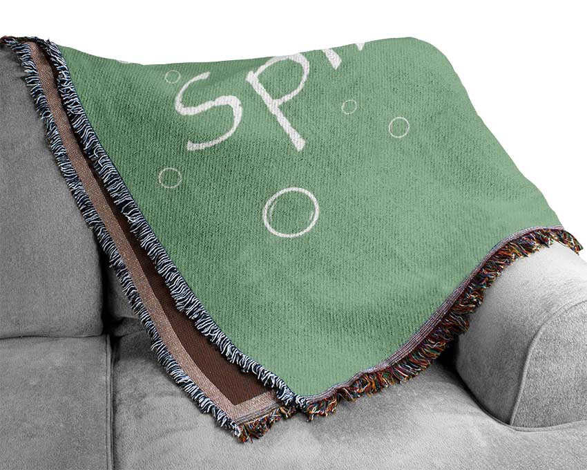 Bathroom Quote Splish Splash Bathroom Green Woven Blanket
