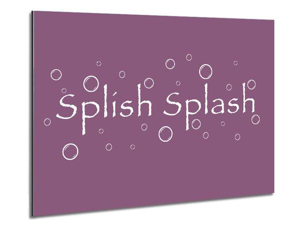 Bathroom Quote Splish Splash Bathroom Dusty Pink Metal Print
