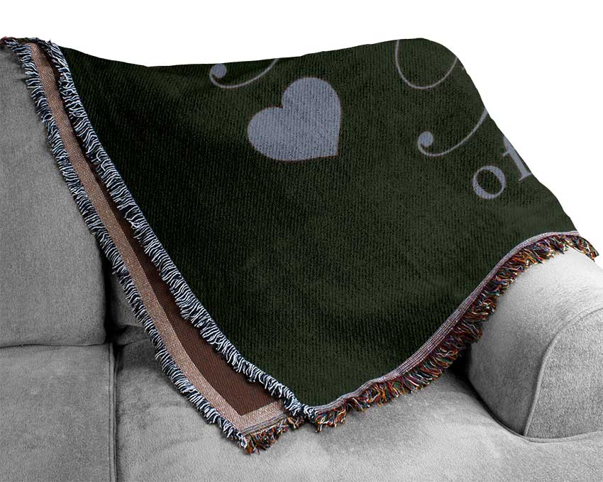 Kitchen Quote Our Kitchen Is The Heart Chocolate Woven Blanket