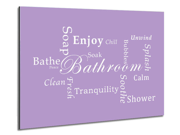 Bathroom Quote Bathroom Tranquility Lilac Metal Print