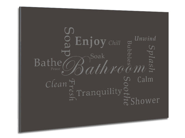 Bathroom Quote Bathroom Tranquility Chocolate Metal Print