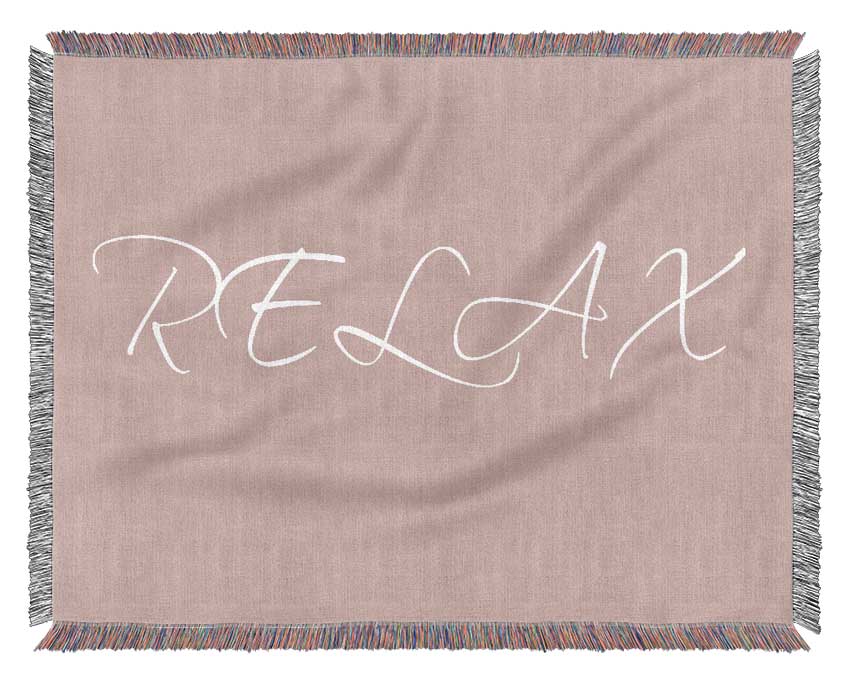 Bathroom Quote Relax Vivid Pink Woven Blanket