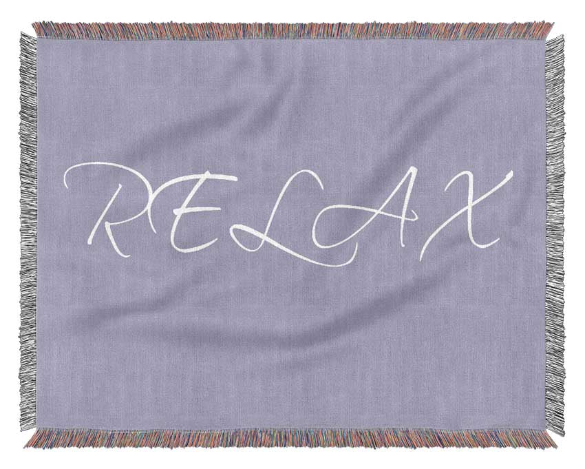 Bathroom Quote Relax Lilac Woven Blanket