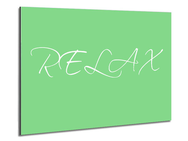 Bathroom Quote Relax Green Metal Print
