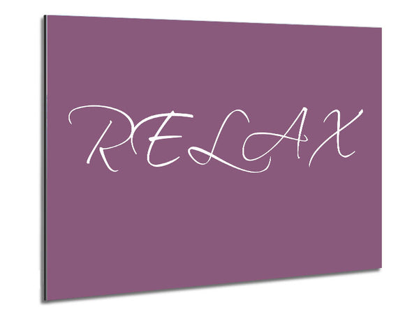 Bathroom Quote Relax Dusty Pink Metal Print