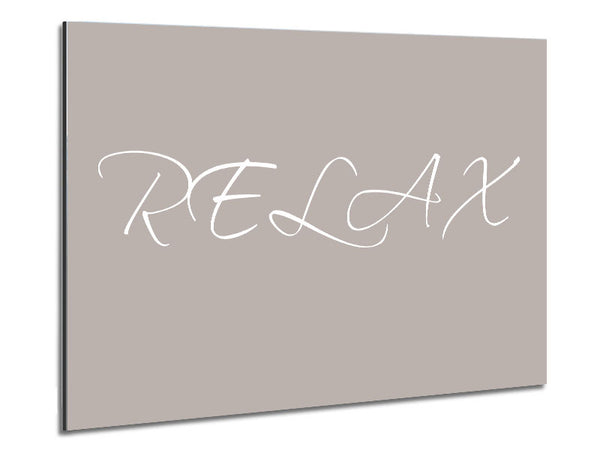 Bathroom Quote Relax Beige Metal Print