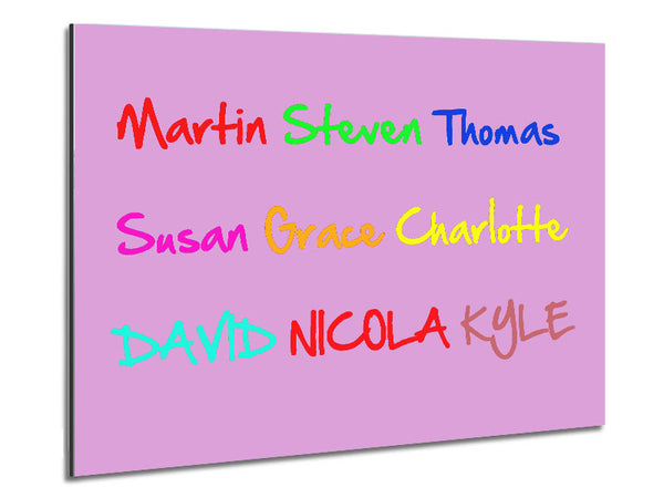 Your Name In A Choice Of Colours Pink