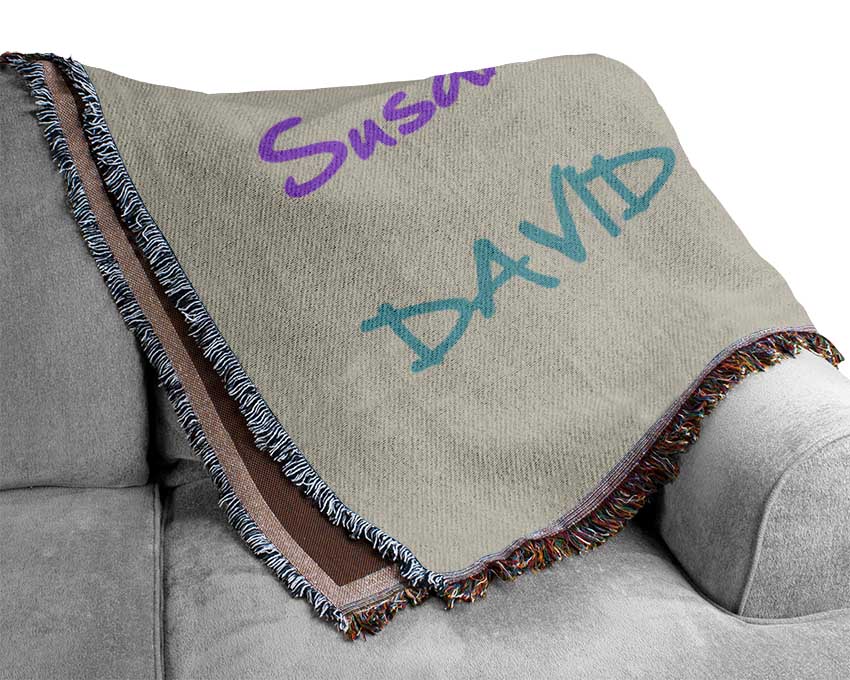 Your Name In A Choice Of Colours Grey Woven Blanket