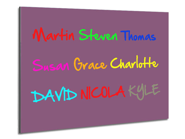Your Name In A Choice Of Colours Dusty Pink Metal Print