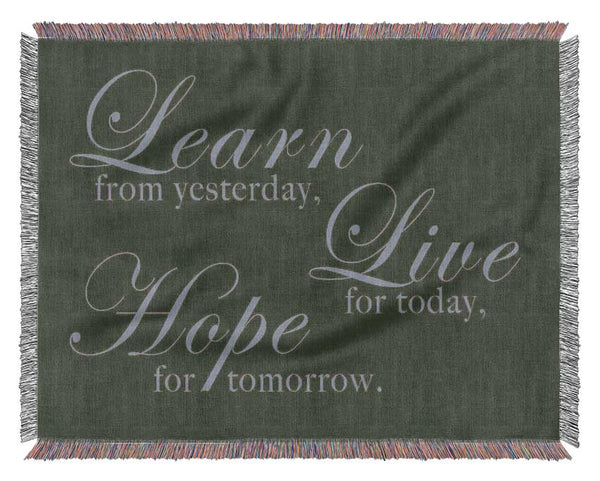 Learn Live Hope Chocolate Woven Blanket
