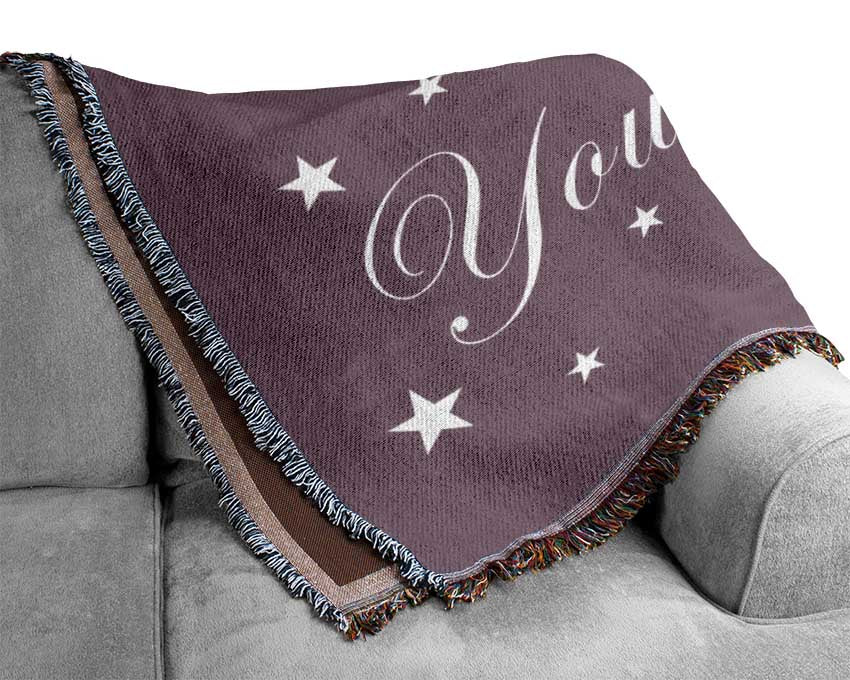 Nursery Quote We Made A Wish And You Came True Dusty Pink Woven Blanket