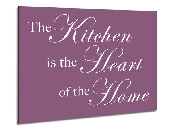 Kitchen Quote The Kitchen Is The Heart Of The Home Dusty Pink Metal Print