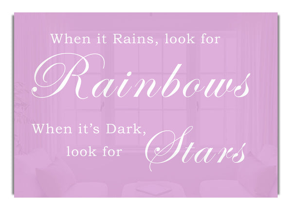 Wenn es regnet, suche nach Regenbogen Pink